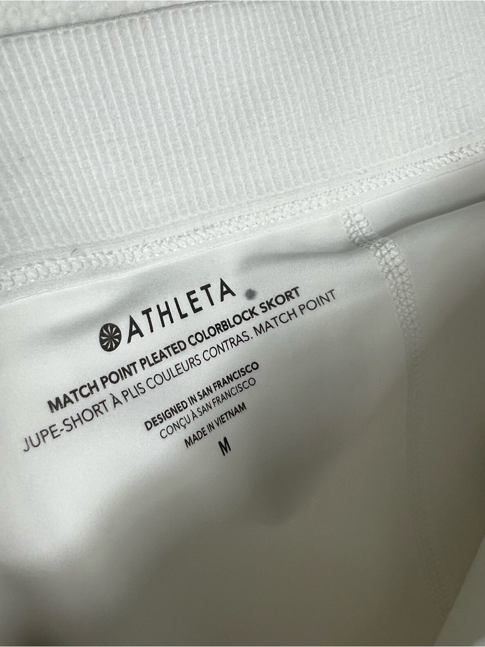 Athleta Skort Match point Pleated Colorblock Red White size M - Picture 5 of 5